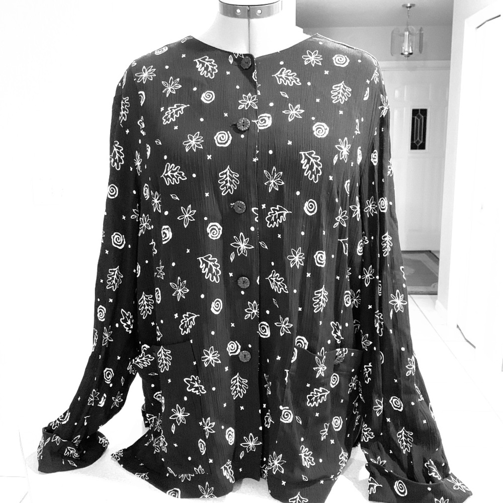 Pendleton Long Sleeve Button Down Size 1x Black - image 1